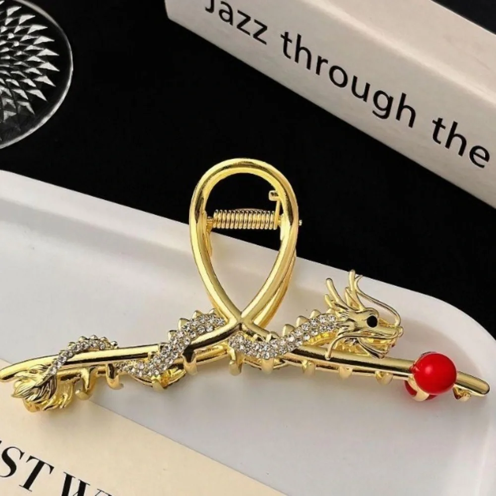 Gold Rhinestone Dragon Hair Claw Hair Accessory